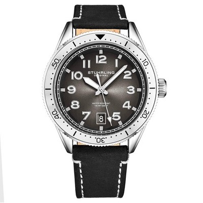 Monaco Black/Leather/Black Dial/Silver Case | Black Dial Wristwatch 3989.3