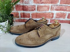 TED BAKER ARCHERR TAN BROWN FORMAL SHOES UK 9 EU 43 SUEDE BROGUE WORK PROM SMART
