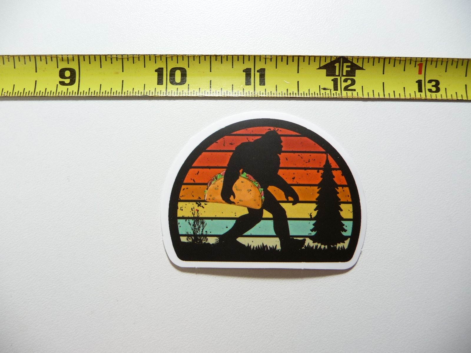 Bigfoot Sasquatch Carrying Taco Decal Funny Sticker