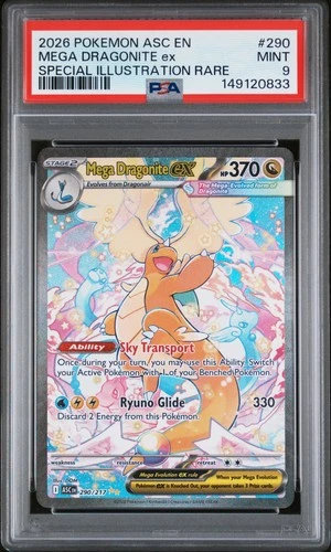 2026 POKEMON ASC EN-ASCENDED HEROES #290 MEGA DRAGONITE EX PSA 9