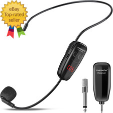 Wireless Microphone Headset UHF Head Mic Speaker System Professional Voice
