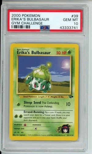 Erika's Bulbasaur PSA 10 - 2000 Pokémon Gym Challenge Unlimited #39 - GEM MINT