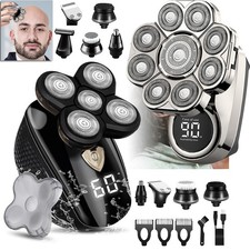 9D 6-in-1 Rotary Electric Shaver Rechargeable Bald Head Hair Beard Trimmer Razor