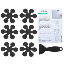 6 Pcs Snowflake Bathtub Non Slip Stickers 3.15x3.15 Inch, Black