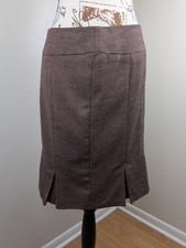 Cambia Women's Brown Red Tweed Pencil Wool Skirt Size 4