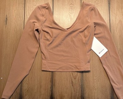 Lululemon Align Shirt Women's Size 2* Dusty Clay Tan Long Sleeve Cropped Nulu 