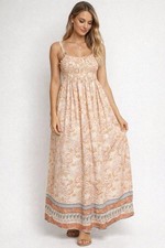 Millibon Women Spring Floral Maxi Dress Large Bloomcore Boho Romantic Feminine