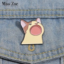 Cat Meme Enamel Pins Custom Funny Animal Kitten Open Mouth Brooches Lapel Badges