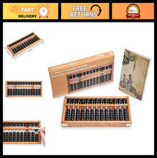Professional 13-Column Soroban Calculator - Vintage Wooden Abacus, 28.5cm, Educa