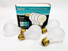 Vintage 100 Watt Frosted Light Bulbs A19 Long Life 720 Lumens New Tested 4 pack
