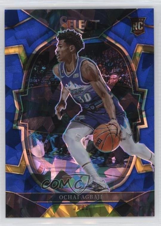 2022-23 Panini Select Concourse Blue Cracked Ice Prizm Ochai Agbaji #96 11es