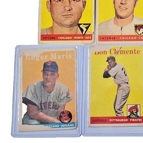 1958 TOPPS ALL STAR РОДЖЕР МАРИС РОБЕРТО КЛЕМЕНТЕ ЛОТ КАРТОЧЕК ДЕБЮТАНТ БЕЙСБОЛ HOF - Изображение 3 из 4