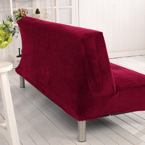 Plüsch Armlos Schlafsofa Bezug Stretch Schonbezug Futonschutz Maschinenwaschbar - Bild 6 von 40