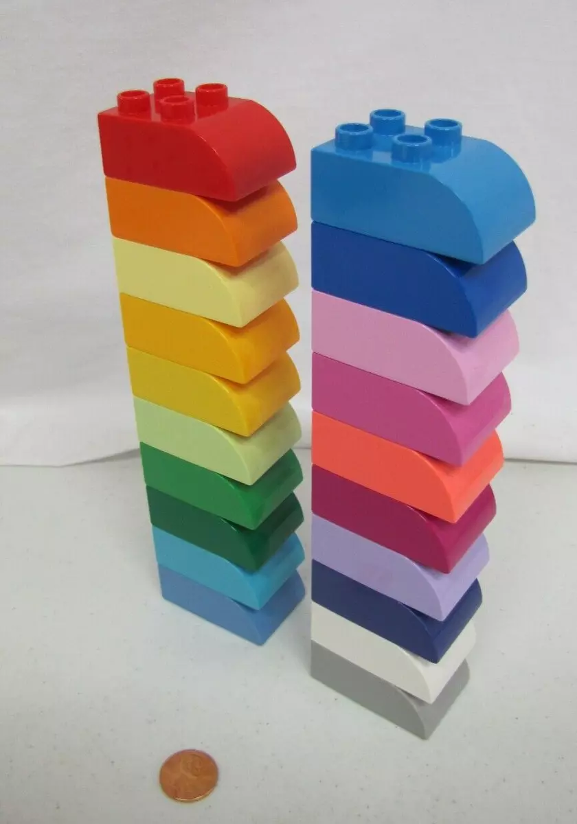 LEGO Duplo Block 20 RAINBOW STACK 2x2x3 CURVED BRICK Blocks Lot