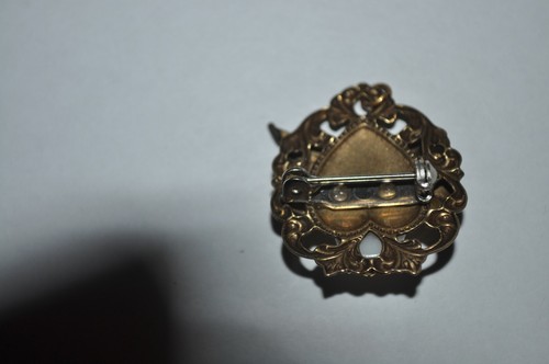 Vintage Multi-Color Rhinestone Gold Tone Brooch - Picture 2 of 2