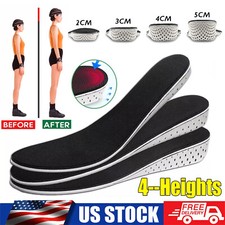 Men Women Invisible Height Increase Insoles Heel Lift Taller Shoe Inserts Pad US