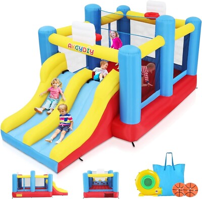 Bounce House with Double Slides, Inflatable Bounce House Blow-up Bouncer SALE