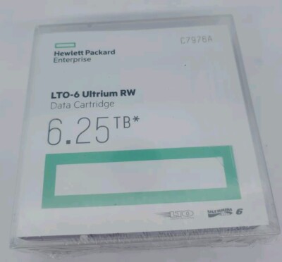 New HPE LTO-6 Ultrium 6.25TB RW Data Cartridge Backup Storage Tape C7976A Sealed