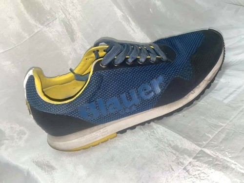 Scarpe uomo Blauer sneaker Quartz in suede nylon blu navy red US22BU07 S2
