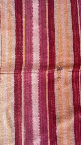 Circa 1880's - 1890's Rio Grande Multicolor Striped Blanket 77" x 34 1/2" - Picture 3 of 7