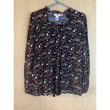 Blusa Campesina Jody California Vintage Años 90 Azteca Manga Larga Top Boho Grande