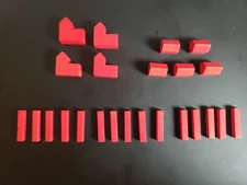 Settlers Catan Full Set RED Settlements Cities Roads Replacement Parts Pieces