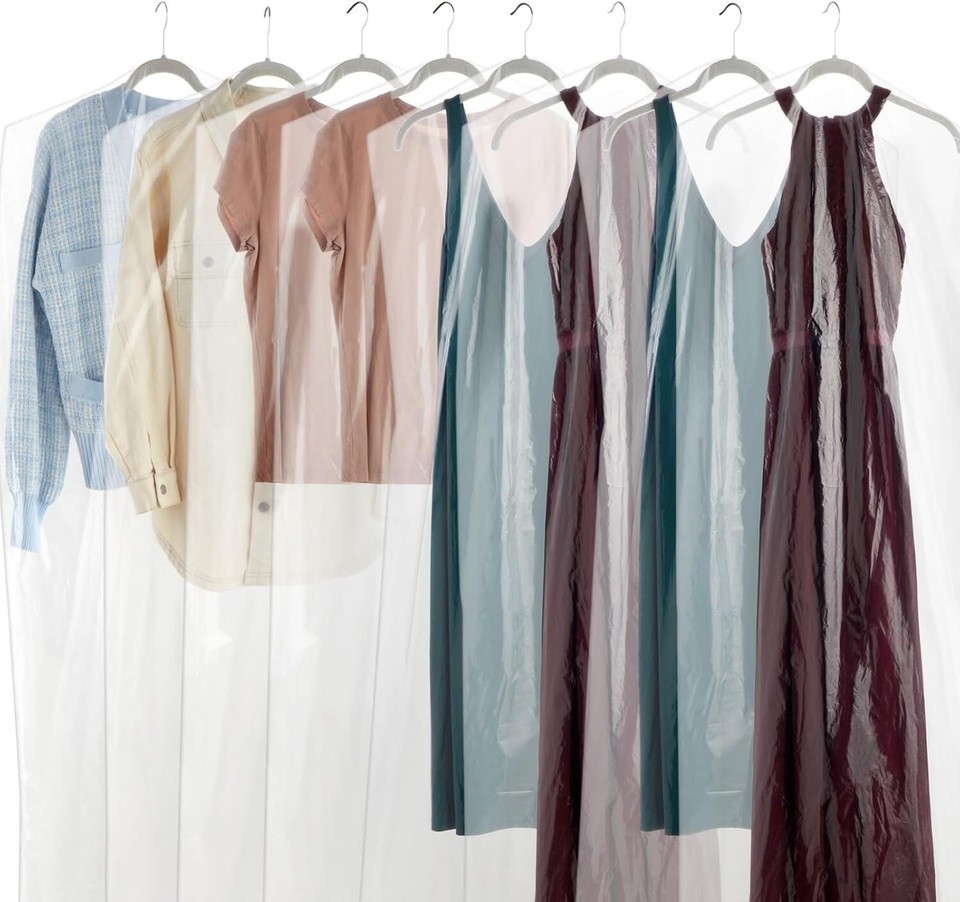 Zippered 50Pack Clear Plastic Dress Bags Protect Suits & Long Garments eBay