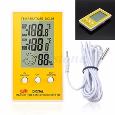 LCD Digital Thermometer Hygrometer DC105 indoor Outdoor Humidity Meter Thermo