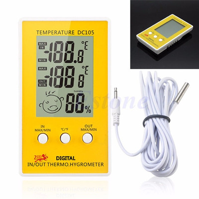 LCD Digital Thermometer Hygrometer DC105 indoor Outdoor Humidity Meter Thermo