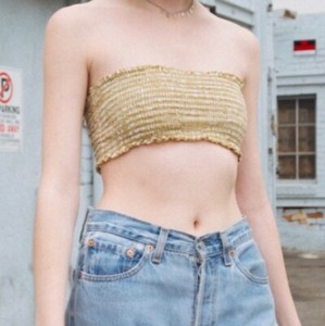 smocked bandeau tube top