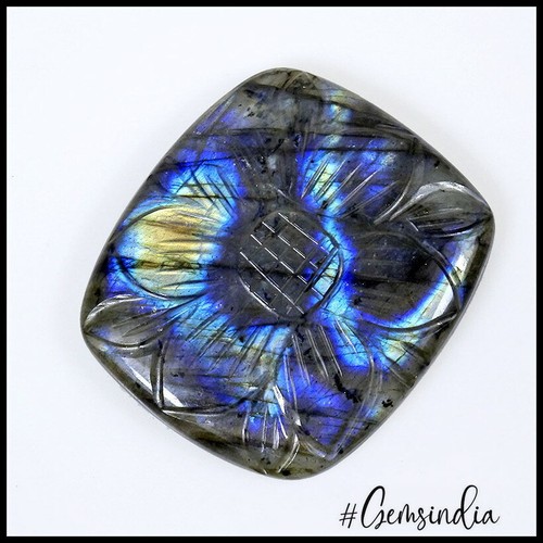 Cojín de labradorita brillante azul natural sin tratar 97,50 quilates tallado a mano gemas sueltas - Imagen 3 de 4