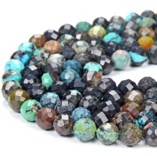 Natural Turquoise Gemstone A Micro Faceted Round 4MM 5MM 6MM Loose Beads P67 