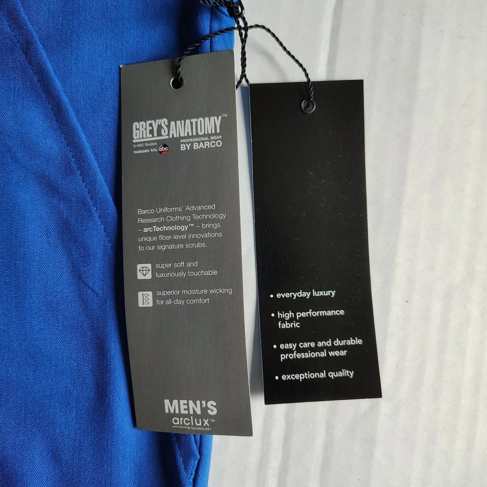Pantalones Médicos Grey’s Anatomy by Barco XL Para Hombre Azul 6 Bolsillos Cremallera Mosca Cordón Foto 4 de 4