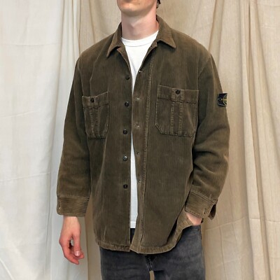 Stone Island Brown AW95 Jumbo Cord Corduroy Green Edge Badge