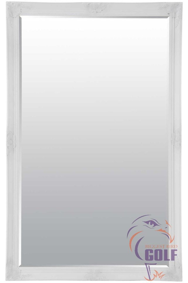 Extra Large Antique Style Leaning Mirror - White Frame, 5ft6 X 3ft6 (168x107cm)