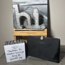 VINTAGE Coblentz Original Black Satin Rhinestone PushLock Clutch Handbag EUC