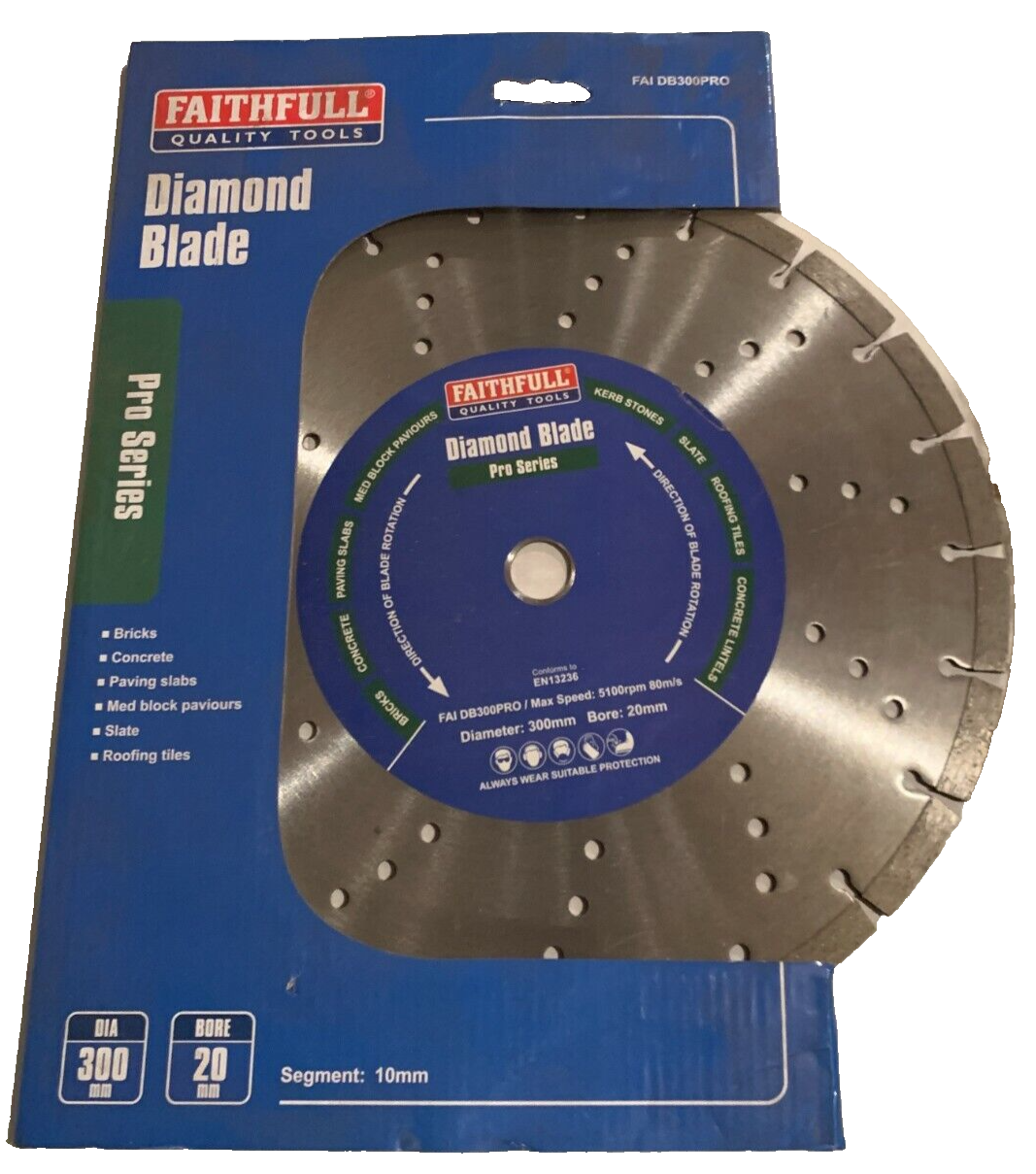 270 Faithfull FAIDB300PRO Professional Diamond Blade 300mm x 20mm