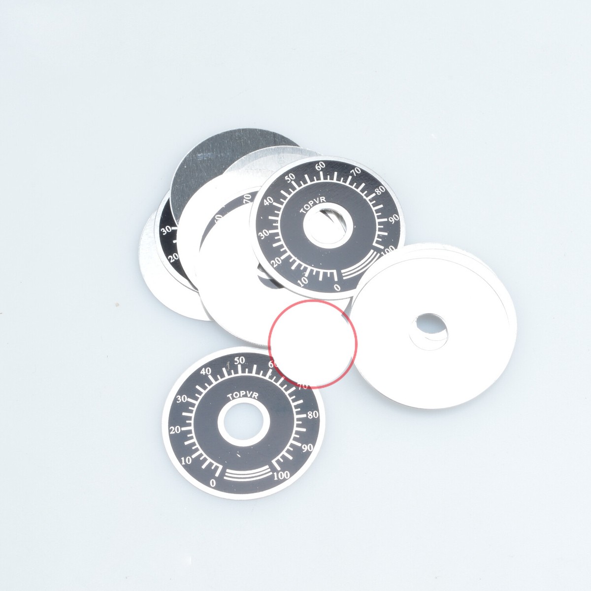 5pcs TOPVR 0-100 potentiometer knob scale digital scale Dial