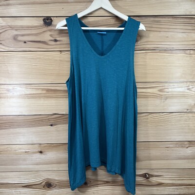 Feather Clothing Shirt 4 1X Plus Green Slub Knit Rayon Stretch Tank Top B120