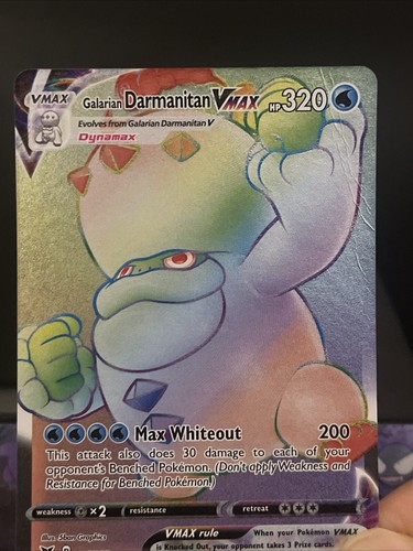 Pokemon Card Galarian Darmanitan VMAX 187/185 Vivid Voltage Secret Rare Played - Picture 2 of 3