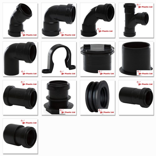 Polypipe 40mm Push Fit Waste Pipe Fittings in Black (actual size 41mm) eBay