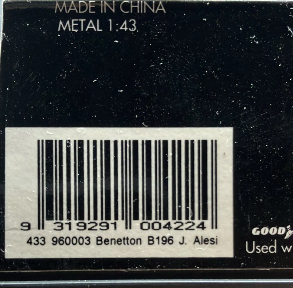 Minichamps 1/43 Benetton B196 Gran GP de Australia J. Alesi 433960003 Foto 4 de 4