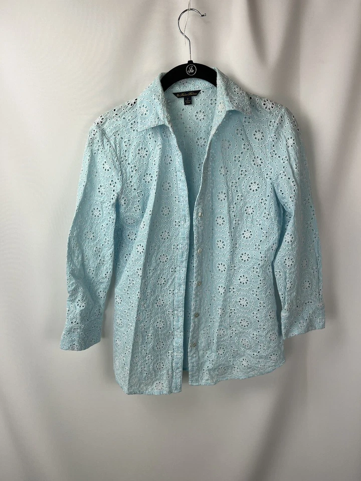 Brooks Brothers Skirt Suit Size 2 Blazer Size 0 Skirt Two Piece Set Eyelet Blue - Изображение 4 из 4