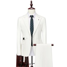 Men's Casual Suit SetBusienss Formal Wedding Party Korean Slim 2pcs Suit Blazers