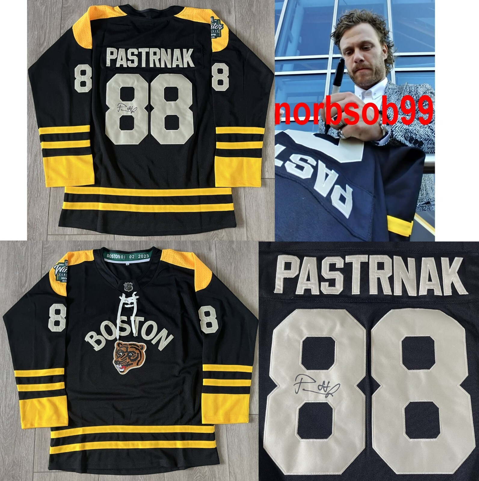 David Pastrnak Autographed Signed Boston Bruins 2023 WC JERSEY EXACT VIDEO PROOF BECKETT COA 