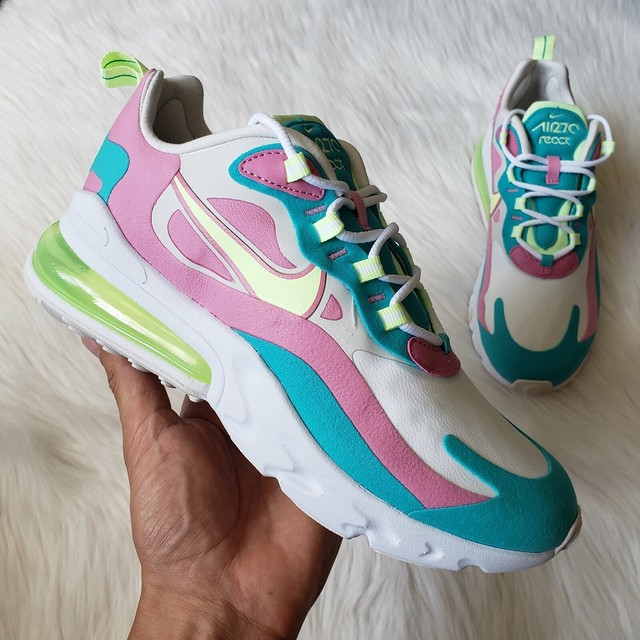 Size 5 5 Nike Air Max 270 React Pastel Barely Volt Platinum Tint White For Sale Online Ebay