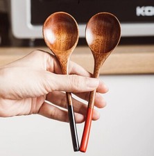 3Pcs/Pack Wooden Spoons Japanese Style Dessert Soup for Kids Wooden Tableware