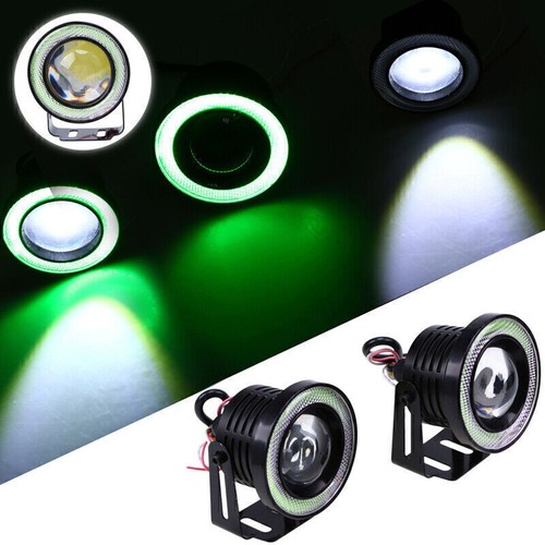 2x Green 2.5" 64MM Car COB LED Fog Light Projector Angel Eyes Halo Ring DRL 10W - Picture 2 of 9