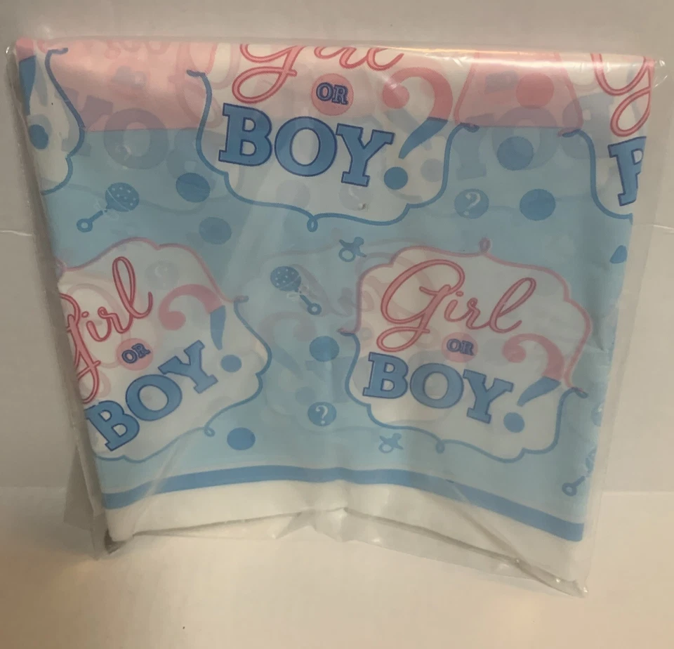 Amscan 性别展示/婴儿淋浴派对装饰塑料桌布 — 第 2/3 张图片
