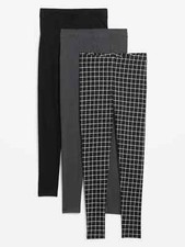NWT Old Navy 3-Pack High-Rise Jersey Leggings Pants Leggings Black Gray Women XL